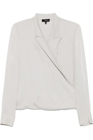 THEORY Blouses, female, , Size: M Plunging V-Neck Long Sleeve Shirt