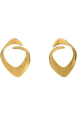 Cult Gaia Earrings, female, , Size: ONE SIZE Sculpted Hoop Earrings High-Shine Finish