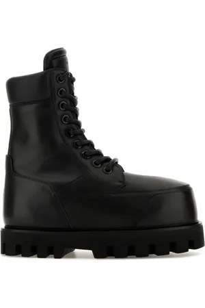 Alexander McQueen Lace-up Boots, male, , Size: 10 US Stylish Leather Ankle Boots