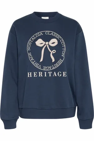 Kaffe Sweatshirts, female, , Size: 2XL Midnight Marine Sweatshirt with Front Print