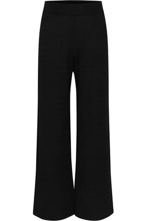 Kaffe Wide Trousers, female, , Size: S Knitted Pants Deep High Waist