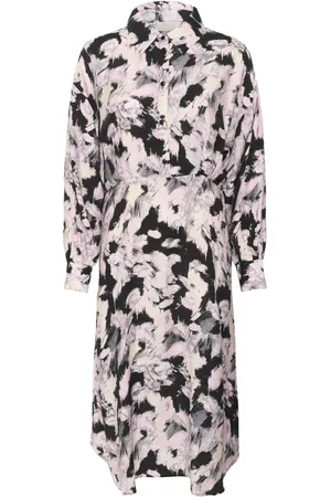 Kaffe Midi Dresses, female, , Size: XS Graphic Strokes Shirt Dress