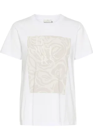Kaffe T-Shirts, female, , Size: XL Graphic Tee Top Chalk