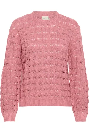 Kaffe Round-neck Knitwear, female, , Size: M Knit Pullover in Mesa Rose