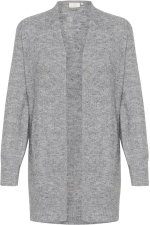 Kaffe Cardigans, female, , Size: 2XL Grey Melange Knit Cardigan