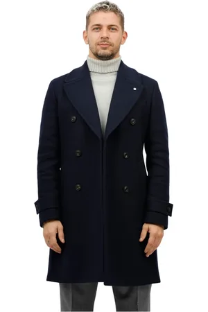 L.B.M. 1911 Double-Breasted Coats, male, , Size: XL Wool Jersey Coat
