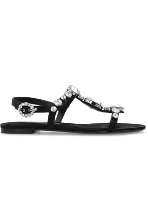 Dolce & Gabbana Flat Sandals, female, , Size: 7 1/2 US Sandals with decorative finish