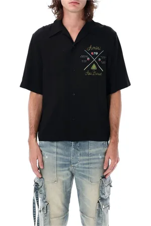 AMIRI Short Sleeve Shirts, male, , Size: L Pool Cue Bowling Shirt
