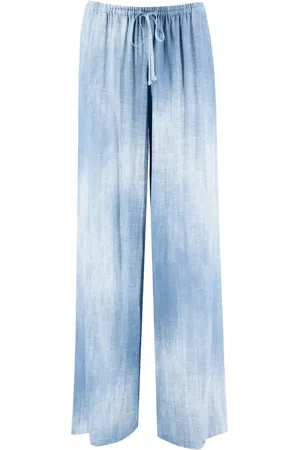 ERMANNO SCERVINO Wide Trousers, female, , Size: XS Vintage Jeans Print Viscose Trousers