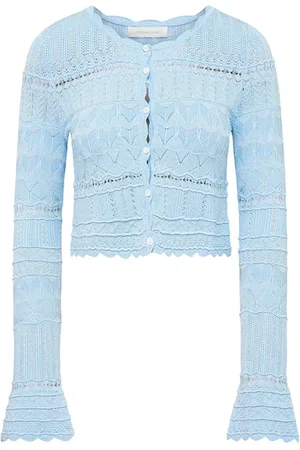 LOVESHACKFANCY Cardigans, female, , Size: M Scallop Pointelle Media Cardigan