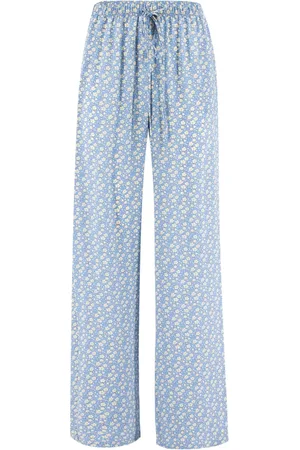 ERMANNO SCERVINO Wide Trousers, female, , Size: S Floral Silk Elastic Drawstring Trousers