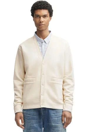 Denham Cardigans, male, , Size: L Classic Sweat Cardigan with Logo Embroidery