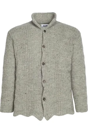 MAGLIANO Cardigans, male, , Size: L Chunky Knit Cardigan with High Collar