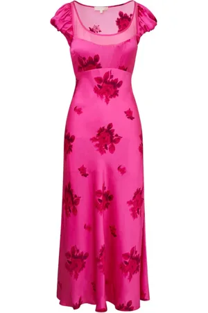 LOVESHACKFANCY Maxi Dresses, female, , Size: M Floral Satin Maxi Dress
