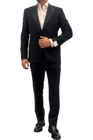 LUIGI BIANCHI MANTOVA Single Breasted Suits, male, , Size: L Elegant Smoking Suit