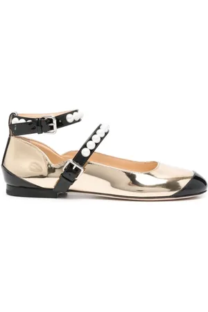 Mach & Mach Ballerinas, female, , Size: 9 US Black Gold Ballerinas