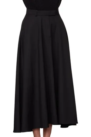 OFFICINE GENERALE Midi Skirts, female, , Size: M Flared Wool Skirt with Zipper Closure