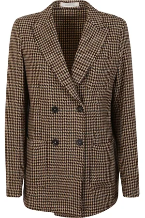MASSIMO ALBA Blazers, female, , Size: S Houndstooth Wool Blazer Double-Breasted