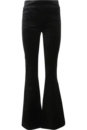 Paige Wide Trousers, female, , Size: W28 Velvet Stretch Pants with Iconic Patch