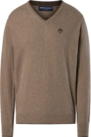 North Sails V-neck Knitwear, male, , Size: M Sweater with Contrast Trim