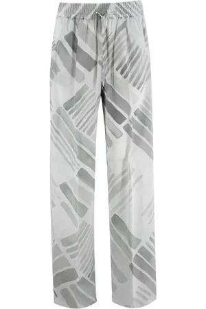 Kiton Straight Trousers, female, , Size: M Silk Straight Cut Elasticated Trousers