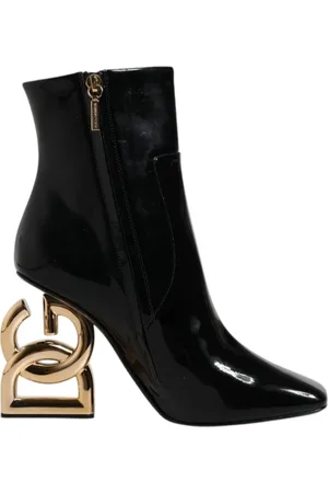 Dolce & Gabbana Heeled Boots, female, , Size: 10 US Leather Mid Calf Boots with Zipper