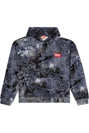 Diesel Hoodies, male, , Size: M Abstract Pattern Hoodie Sweater