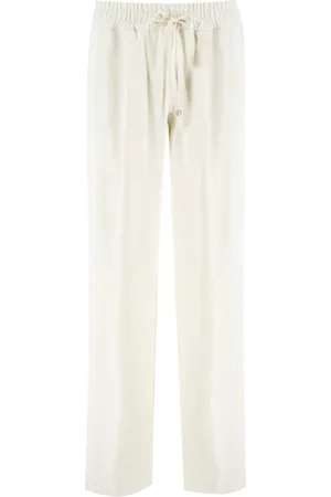 Kiton Straight Trousers, female, , Size: L Silk Tailored Sporty Loose Fit Trousers