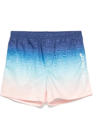 Casablanca Beachwear, male, , Size: S Blue Gradient Jacquard Swim Shorts