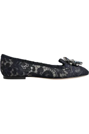 Dolce & Gabbana Ballerinas, female, , Size: 4 US Crystal Embellished Lace Flats
