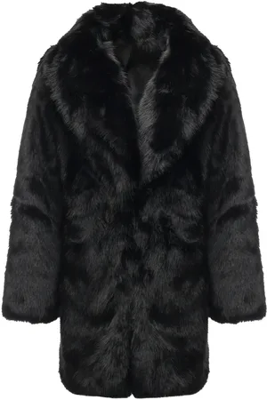 V°73 Faux Fur & Shearling Jackets, female, , Size: L Long Fur Revers Jacket