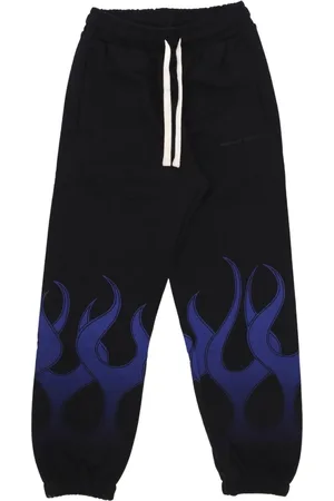 Vision Of Super Sweatpants, male, , Size: S Flames Lightweight Tracksuit Pants /Blue