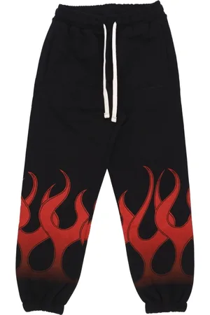 Vision Of Super Sweatpants, male, , Size: XL Flames Black/Red Lightweight Men