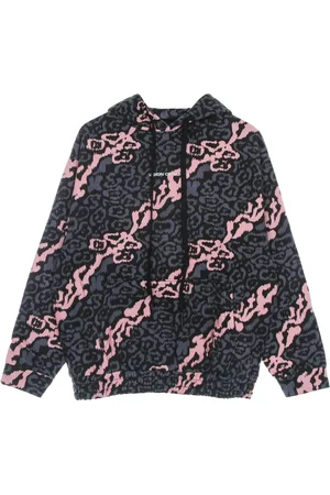 Vision Of Super Hoodies, male, , Size: S Leopard Hoodie Pink/Grey Lightweight Sweatshirt