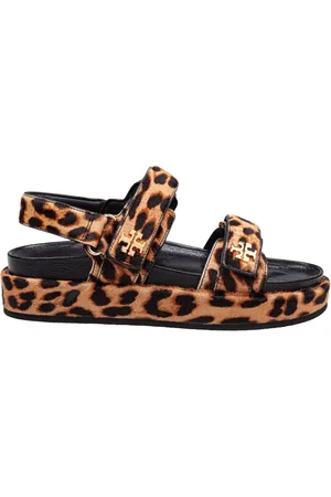 Tory Burch Flat Sandals, female, , Size: 8 1/2 US Leopard Print Sporty Sandal