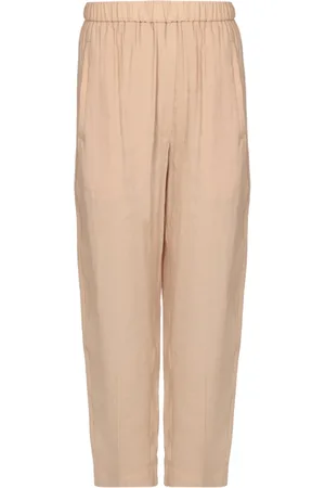 TELA Tapered Trousers, female, , Size: M Straight crepon pants with elastic waist