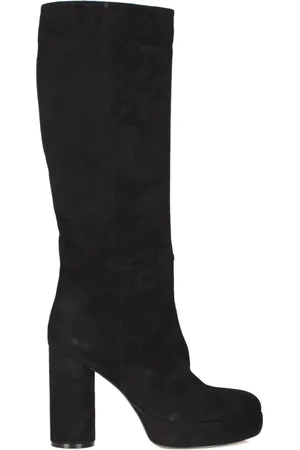 vic matiè Heeled Boots, female, , Size: 6 US Suede Platform Boots Square Toe Slip-On