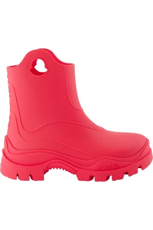 Moncler Rain Boots, female, , Size: 7 US Slip-On Round Toe Embossed Logo Boots