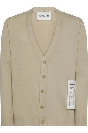AMARANTO AMARÁNTO, Cardigans, male, , Size: M Cotton V-Neck Cardigan Sweater