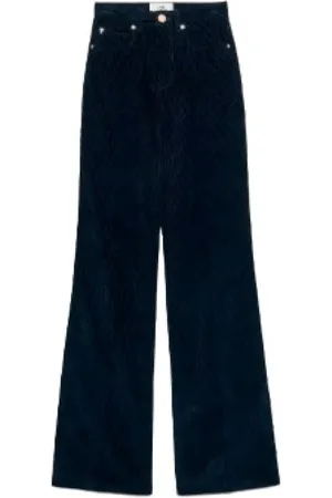 Ami Wide Jeans, female, , Size: XS Navy Flare Fit Wide Leg Pants