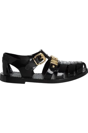 Moschino Flat Sandals, male, , Size: 11 US Strap Closure Plain Jelly Sandals