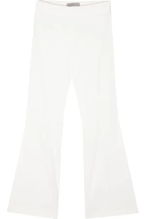 D.EXTERIOR Wide Trousers, female, , Size: M Flared Trousers Bianco Ss25