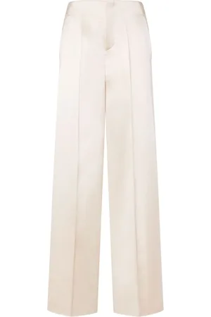 Serafini Straight Trousers, female, , Size: XS Satin Finish Pleated Trousers