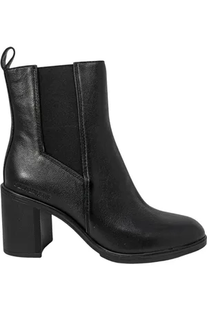Calvin Klein Heeled Boots, female, , Size: 10 US Leather Slip-On Block Heel Boots