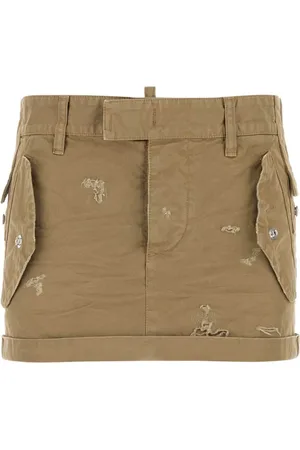 Dsquared2 Short Skirts, female, , Size: 2XS Khaki Canvas Mini Skirt