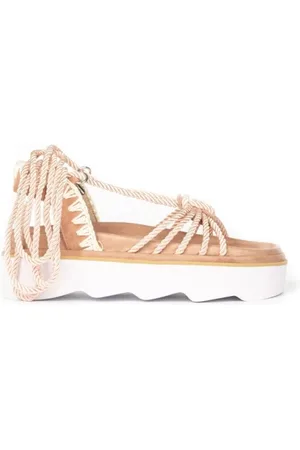 Mou Flat Sandals, female, , Size: 6 US Rope Lace Up Platform Sandal