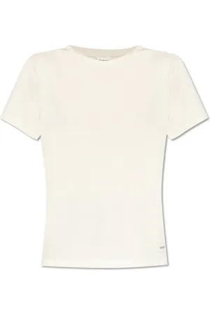 Saint Laurent T-Shirts, female, , Size: XS T-shirt with Logo Patch
