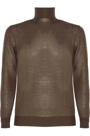 KANGRA CASHMERE Turtlenecks, male, , Size: L Wool High Collar Sweater