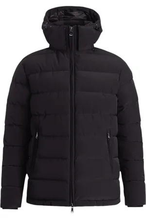Oscar Jacobson Winter Jackets, male, , Size: 3XL Navy Hooded Puffer Jacket