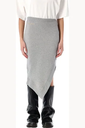 The Attico Midi Skirts, female, , Size: 2XS Grey Melange Fleece Midi Skirt